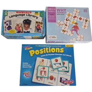 Speech Therapy Lot of 3: Language Library, Positions Match Me Game & Why Connect